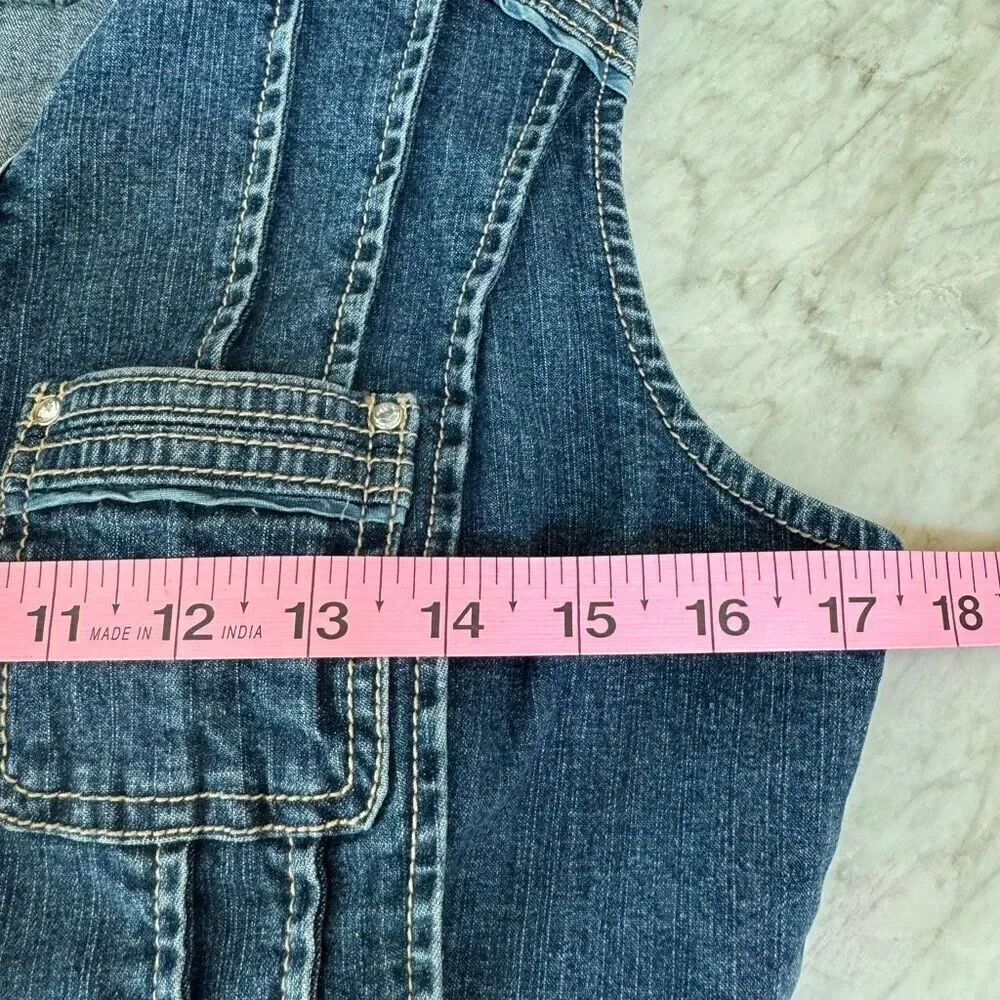 Ethyl vintage sleeveless denim peplum jacket size S
